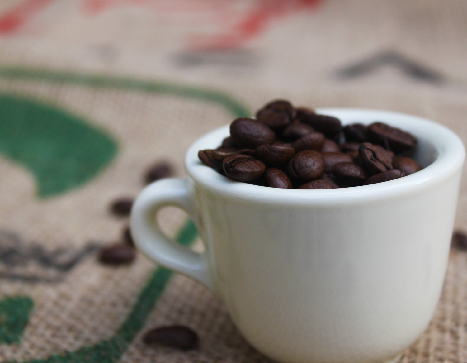 Coffee cup on beanbag