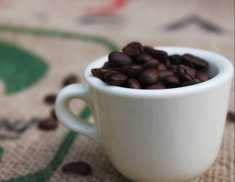 Coffee cup on beanbag